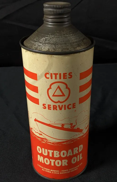 QUART CONE TOP CAN CITIES SERVICE OUTBOARD MOTOR OIL