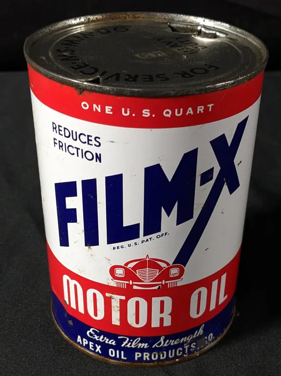 QUART CAN FILM-X MOTOR OIL APEX OIL PRODUCTS