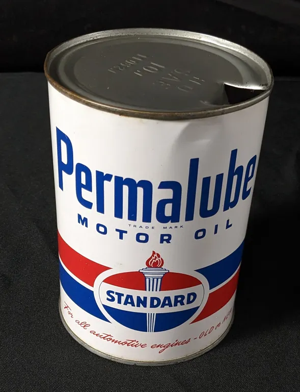 QUART CAN PERMALUBE MOTOR OIL STANDARD OIL COMPANY