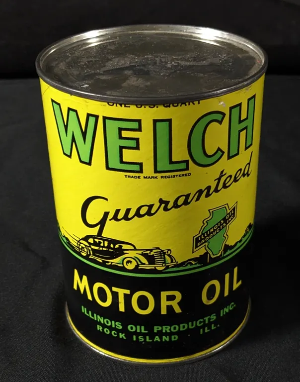 FULL COMPOSITE QUART CAN WELCH MOTOR OIL ROCK ISLAND ILLINOIS