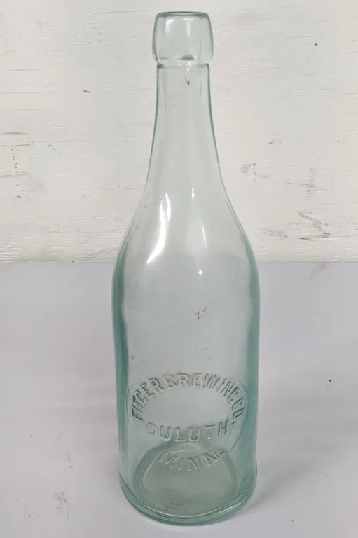 PRE PROHIBITION BLOB TOP EMBOSSED BEER BOTTLE FITGER BREWING CO DULUTH MINN MINNESOTA MN