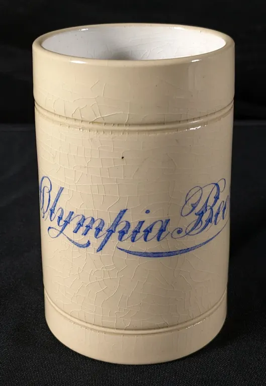 PRE PROHIBITION STONEWARE BEER STEIN MUG OLYMPIA BEER