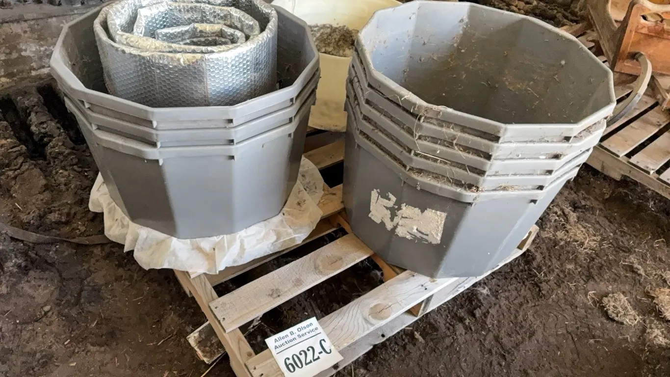 8 LG PLASTIC (0.5) PLANTERS & REFLECTIVE INSULATION - DISPERSAL FOR CLARENCE YOUNG - SOLD OFFSITE EDBERG, AB