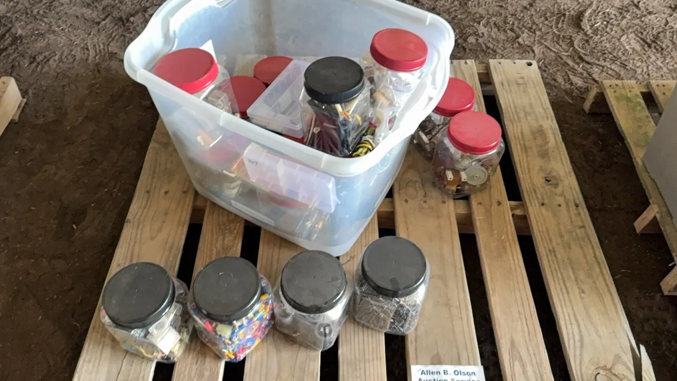 JARS OF ELECTRONIC COMPONENTS - DISPERSAL FOR CLARENCE YOUNG - SOLD OFFSITE EDBERG, AB