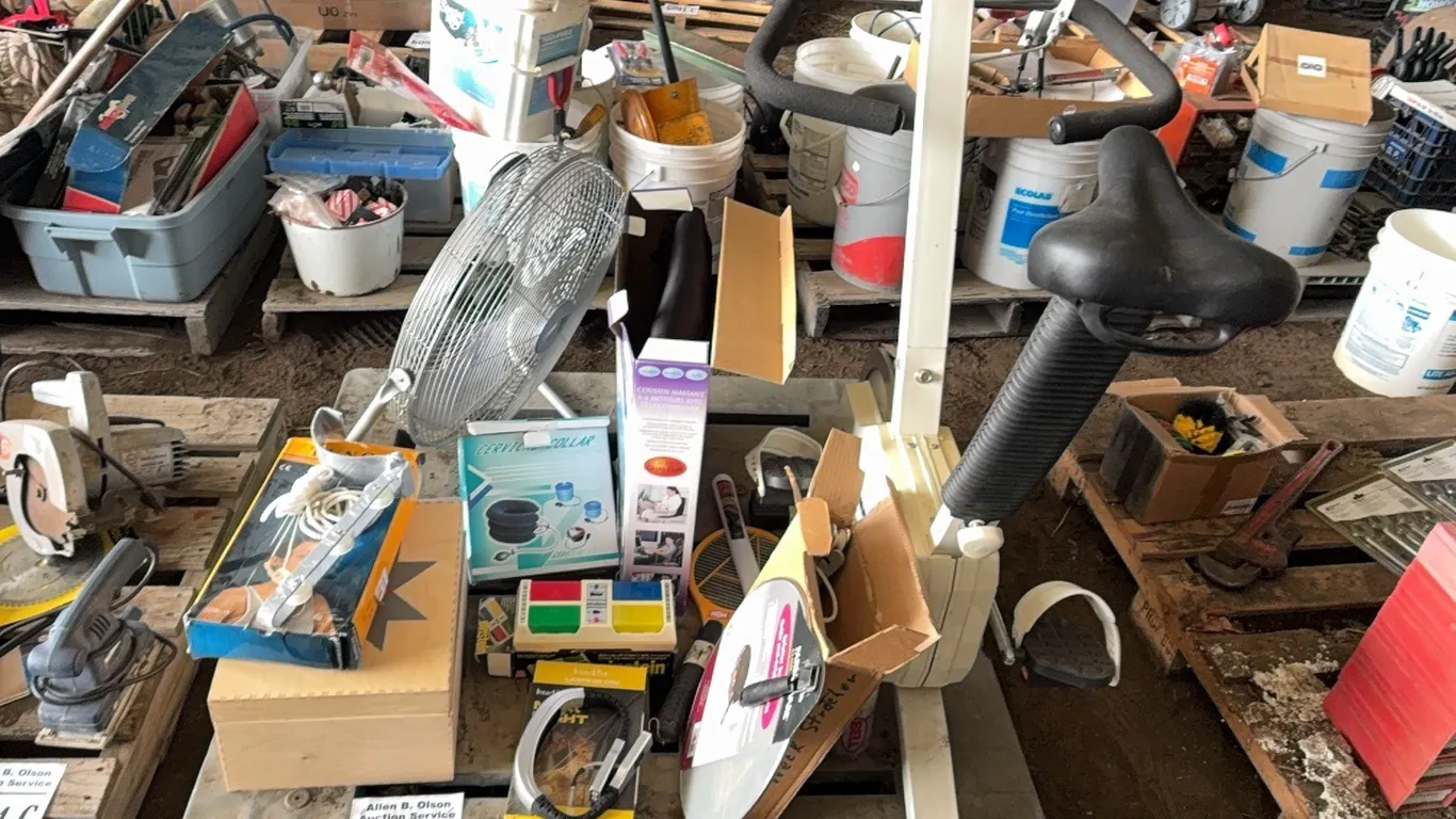 EXERCISE BIKE, MASSAGING CUSHION, COOKING SPLATTER SCREEN, CERVICAL TRACTION KIT - DISPERSAL FOR CLARENCE YOUNG - SOLD OFFSITE EDBERG, AB