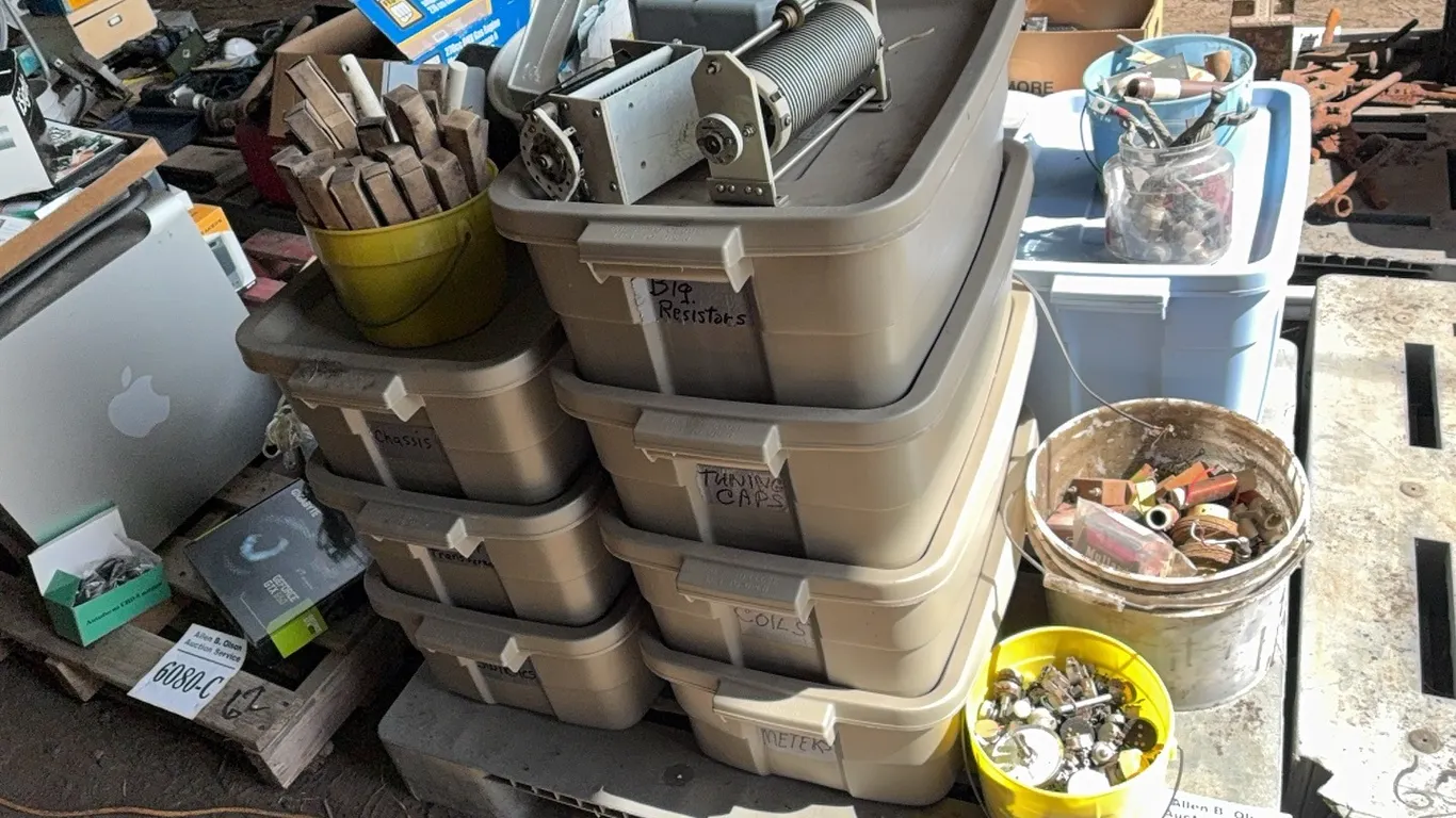 TUB BIG RESISTORS, TUB TUNING CAPACITORS, TUB COILS, TUB METERS, TUB CHASSIS, TUB LOW VOLTAGE TRANSFORMERS - DISPERSAL FOR CLARENCE YOUNG -SOLD OFFSIT