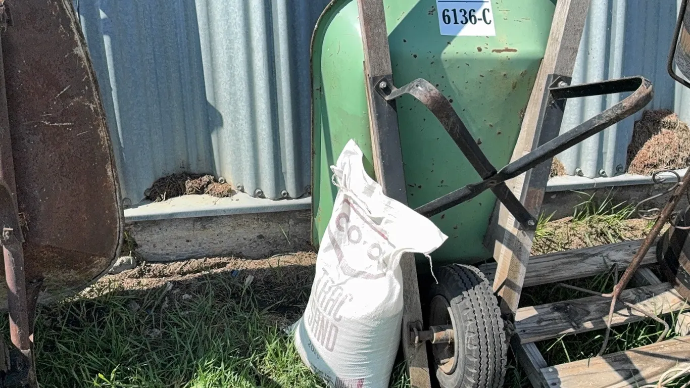 WHEELBARROW & SAND - DISPERSAL FOR CLARENCE YOUNG - SOLD OFFSITE EDBERG, AB