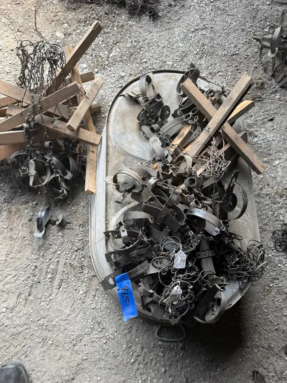Large pile Victor 1.5’s jump traps, staked and ready, excellent shape, note: check photos to estimate count