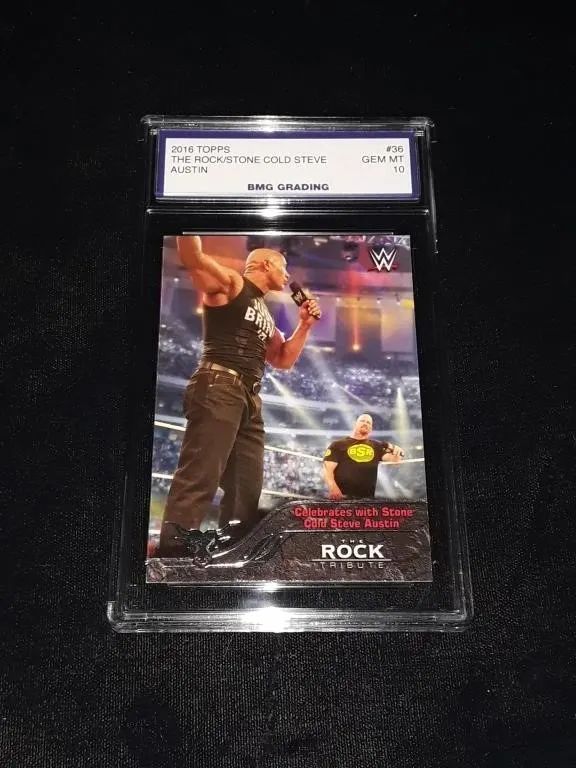 2016 Topps The Rock/Stone Cold GEM MT 10