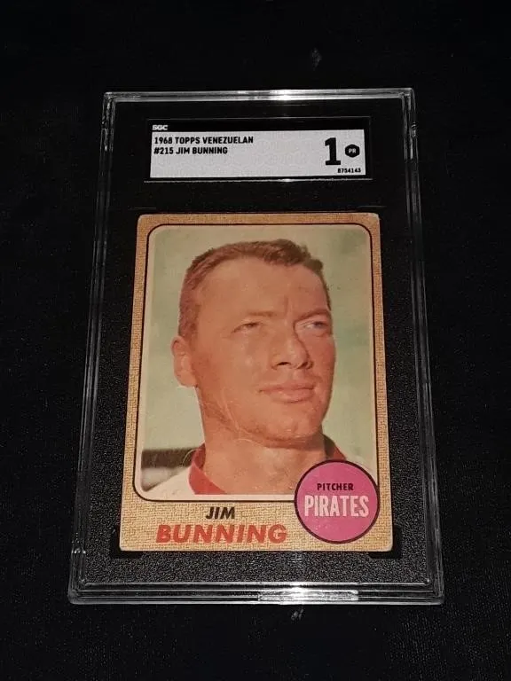 1968 Topps Venezuelan Jim Bunning SGC 1