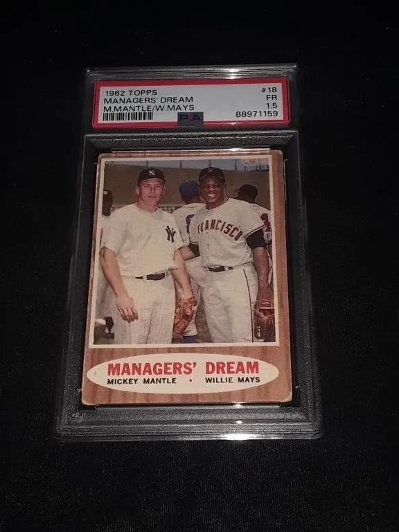 1962 Topps Mantle & Mays PSA 1.5