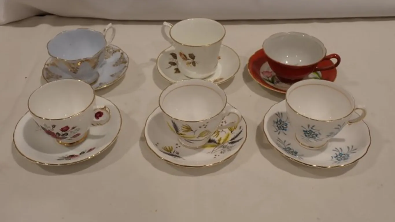 Six Cups and Saucers with Royal Albert