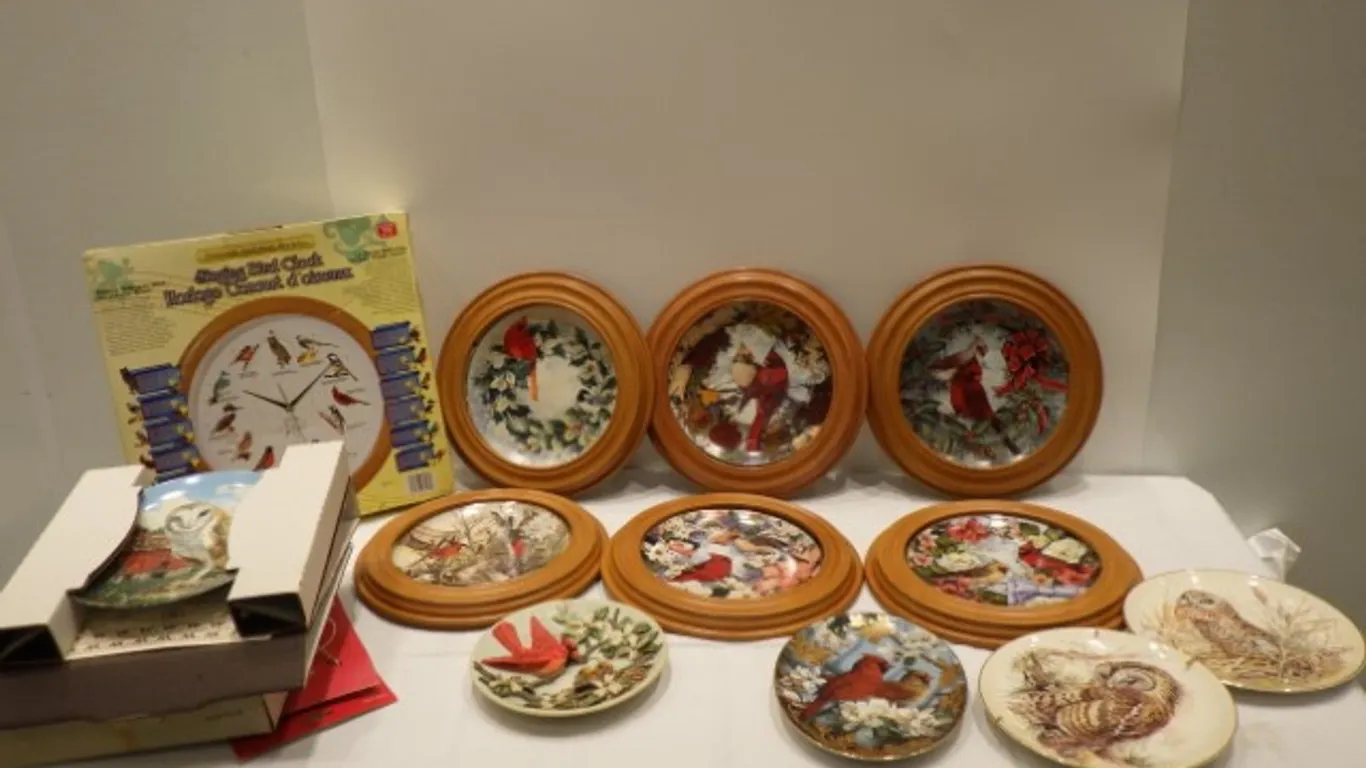 Singing Bird Clock & Collector Plates