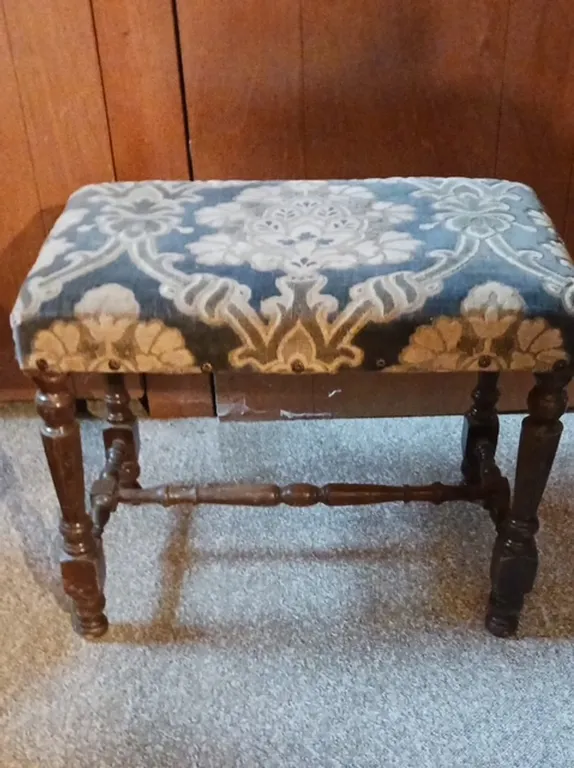 Small Boudoir bench/Antique Velvet Cover