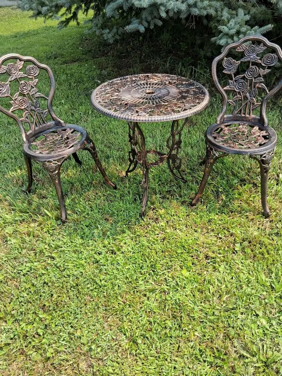 Cast Iron Bistro table and chairs