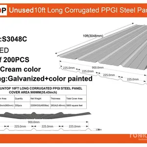 Quantity of (200) 2026 SUNTOP S3048C 35 in x 10 ft Corrugated Galvalume Steel Panels (Unused)