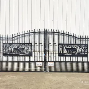 2026 SUNTOP S0720-1 20 ft Wrought Iron Bi-Parting Driveway Gate (Unused)