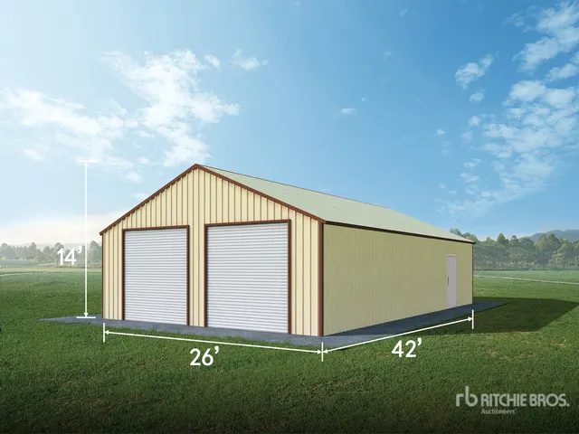 2026 AGR-MS2642 26 ft x 42 ft Metal Garage Storage Building (Unused)