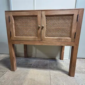 Wood Cane-Front Storage Cabinet (Unused)
 UNRESERVED