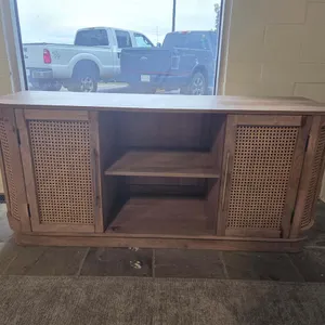 Wood Cane-Front Media Console (Unused)
 UNRESERVED