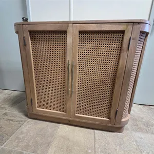 Wood Cane-Front Storage Cabinet (Unused)
 UNRESERVED