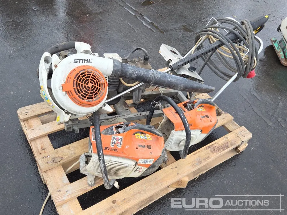 Pllet of STIHL Asphalt Saw (2 of), STIHL Powered Blower, Preassure Wascher