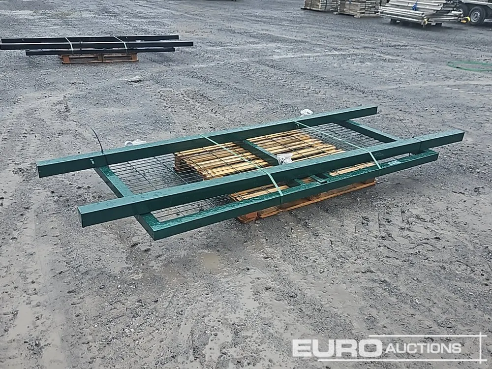 Unused 2.3m x 1.2m Pedestrian Security Gates & Posts (Green)