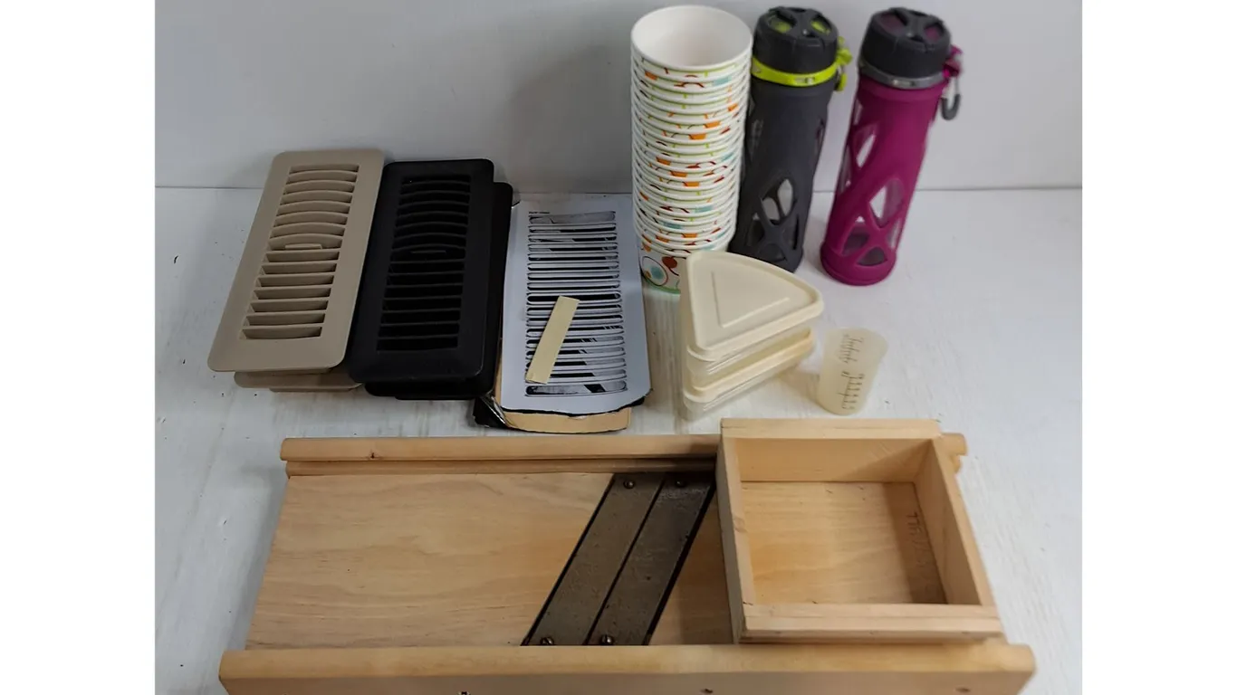 Wooden Cabbage Cutter, Air Vent Registers, Sport Bottles, Food Containers