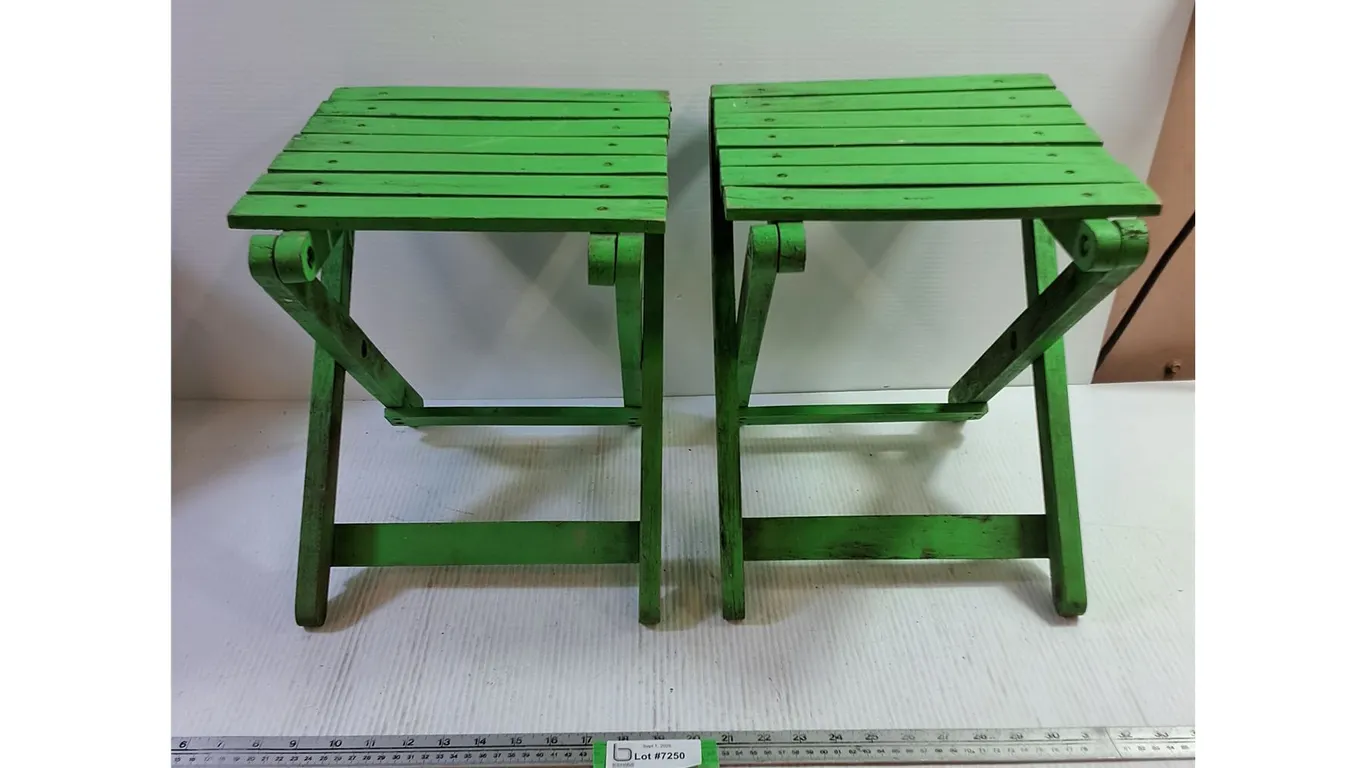 (2) Small Folding Chairs - 11x11x14"
