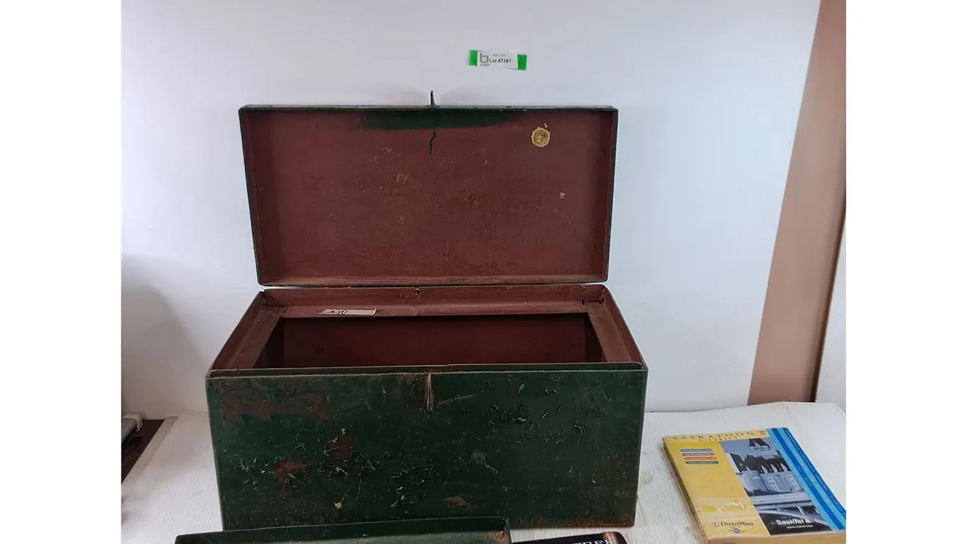 Large Green Toolbox with Old Phone Book, Frog/Toad Pet guide, Star Trek Generations Manual