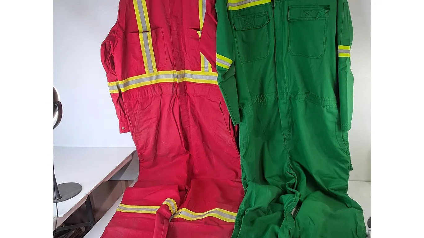 (2) Men's Coveralls, Red-50 & Green- 56