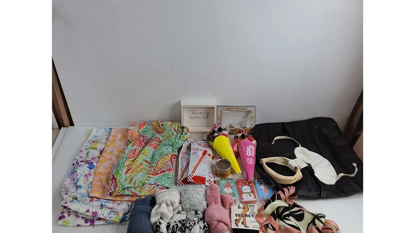 Pillow Covers, Plush Socks, Pajama Pants, Glow Wands, Misc.