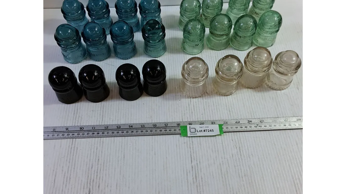 (24) Hemingray-9 Glass Insulators