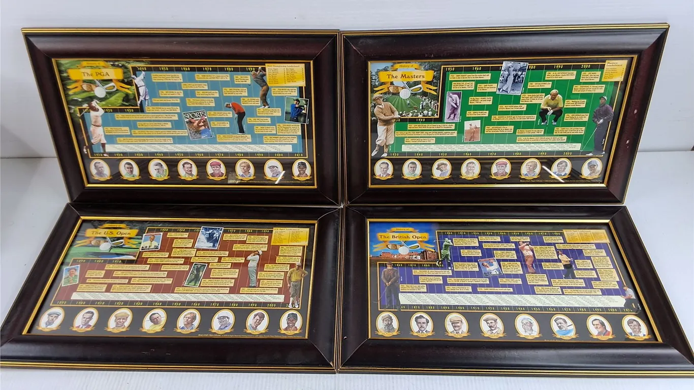 Framed History of Golfs Majors Collection 16" x 10"