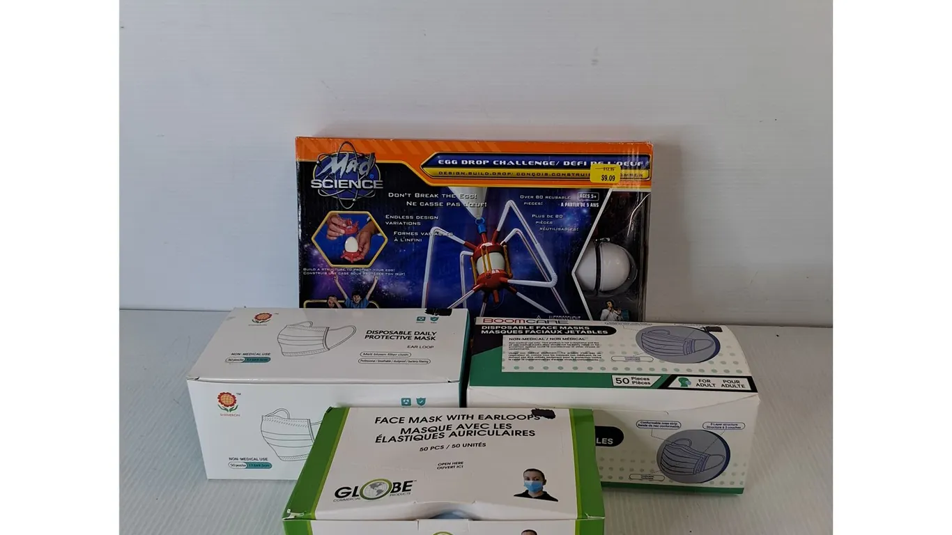 Egg Drop Challenge Kit, Disposable Face Masks