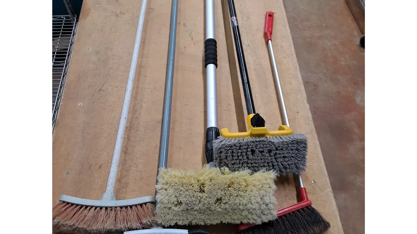 ** (5) Assorted Brooms - Longest 55" - Cannot Ship
