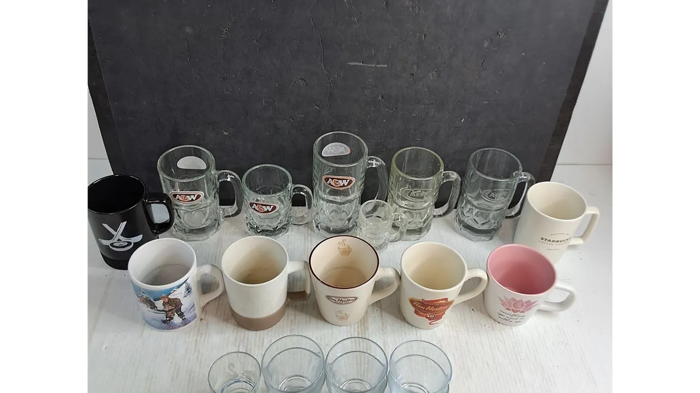 A&W Mugs, Tim Horton's Coffee Mugs, Drinking Glasses