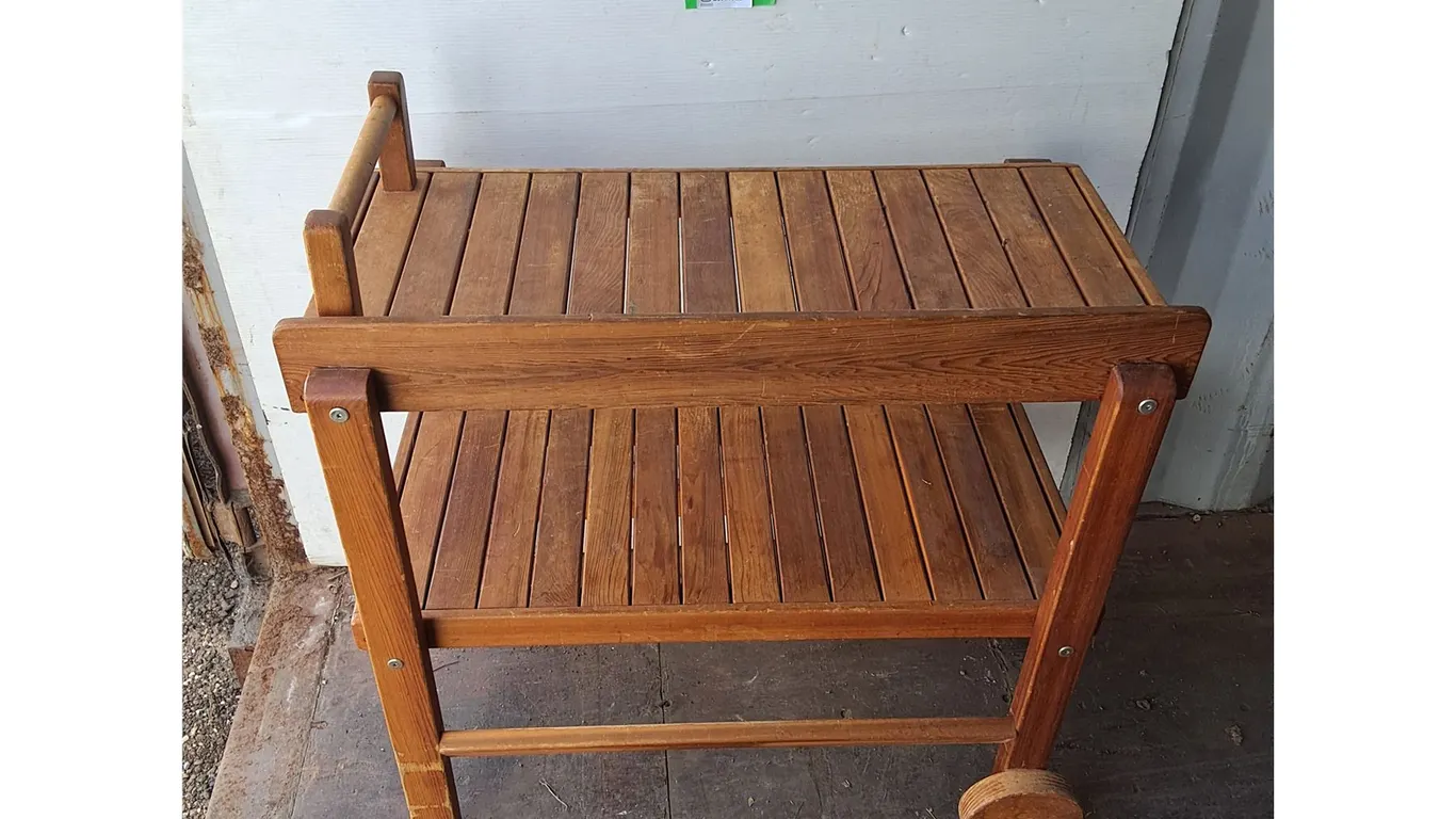 ***Wooden Cart 33" x 19" x 34"-(As Is)- Can't Ship