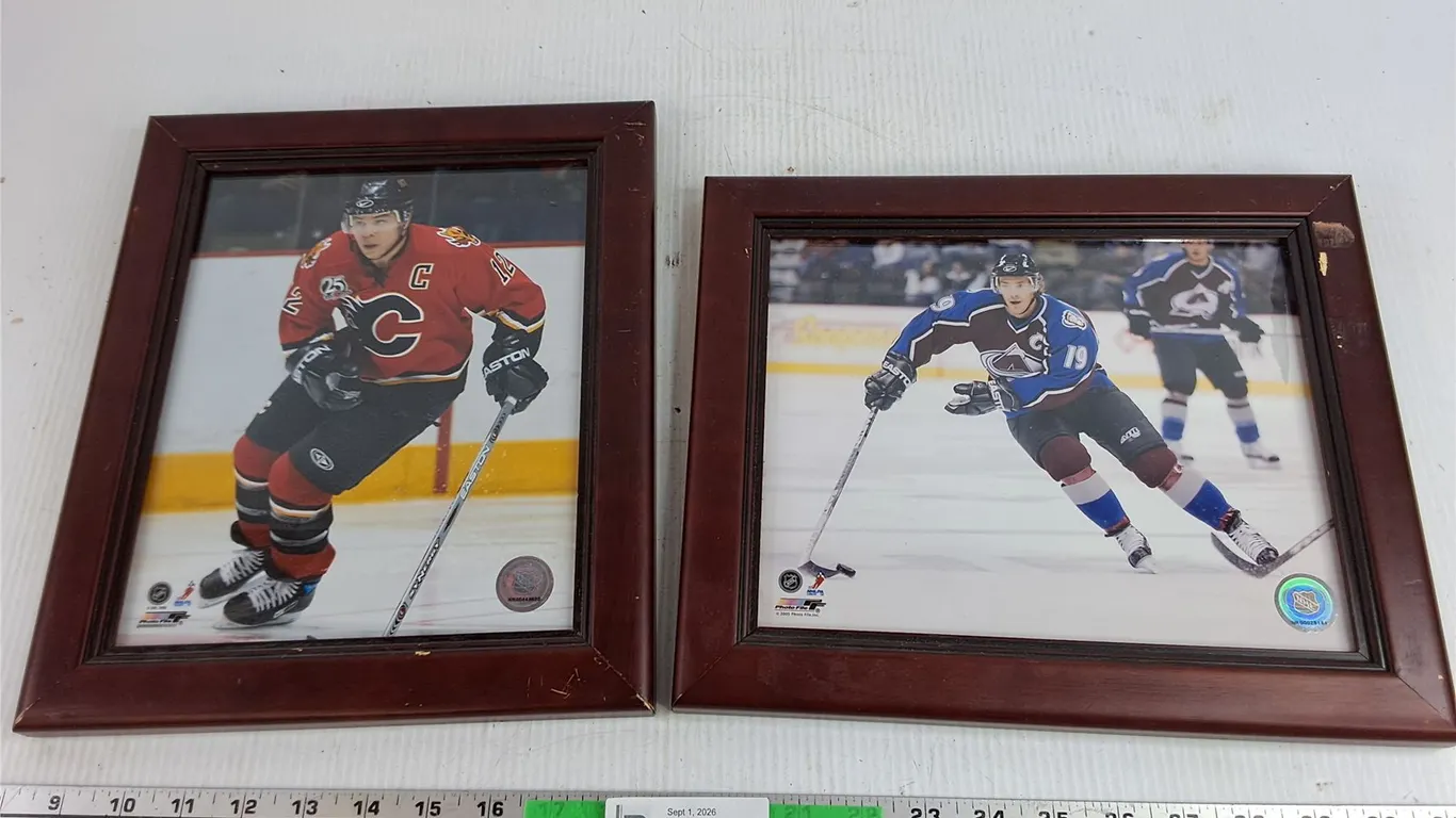 (2) Framed Jerome McKinnon Hockey Wall Art Prints 12" x 10"