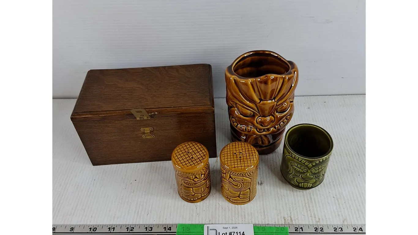 Wooden Jewelry Box, Ceramic Salt & Paper Shakers, Ceramic Vases