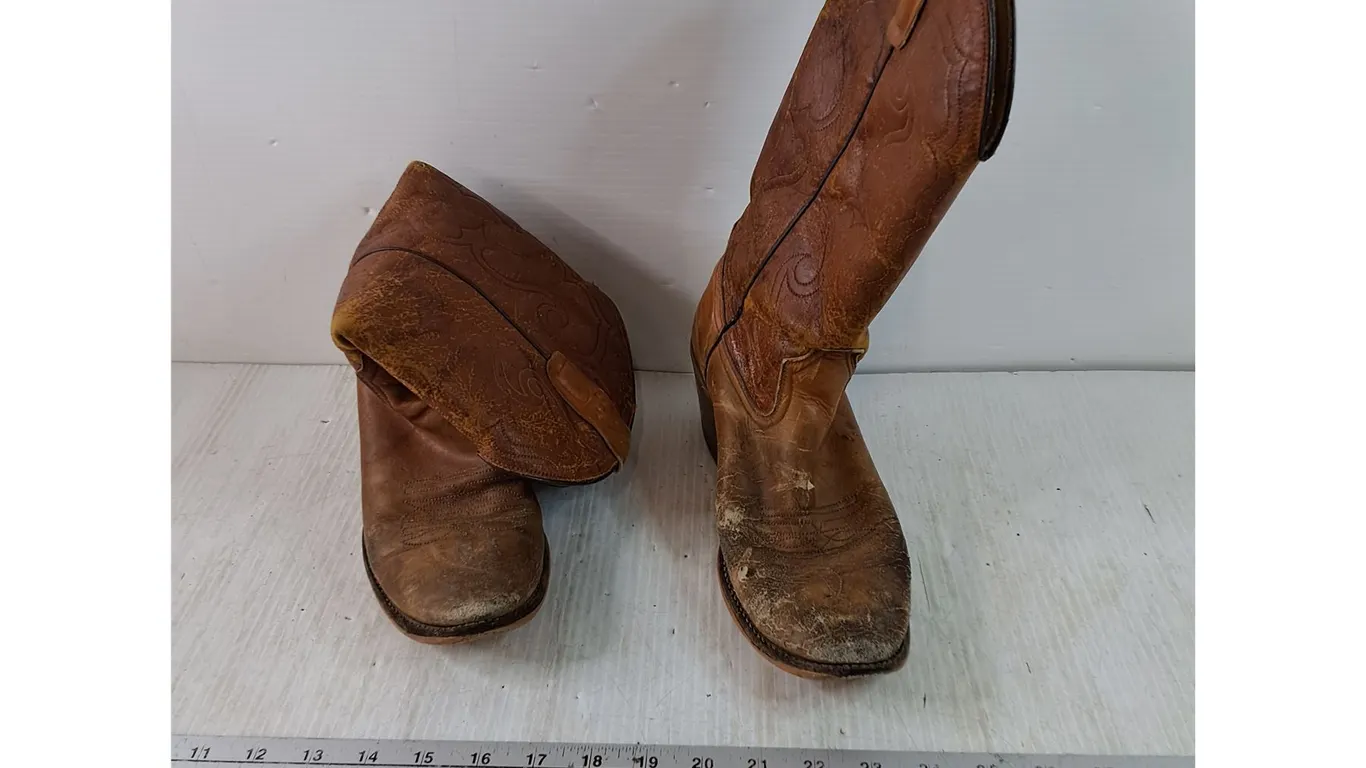 Pair of Leather Cowboy Rancher Boots