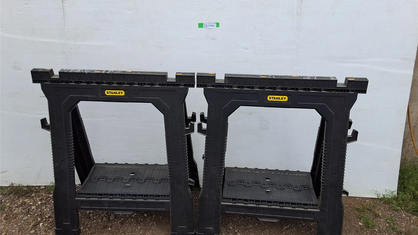 **(2) Plastic Stanley Sawhorses 27" x 32"- Can't Ship