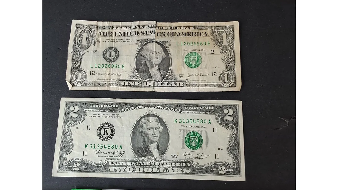 U.S. One- 2003 & Two- 1976 Dollar Bills