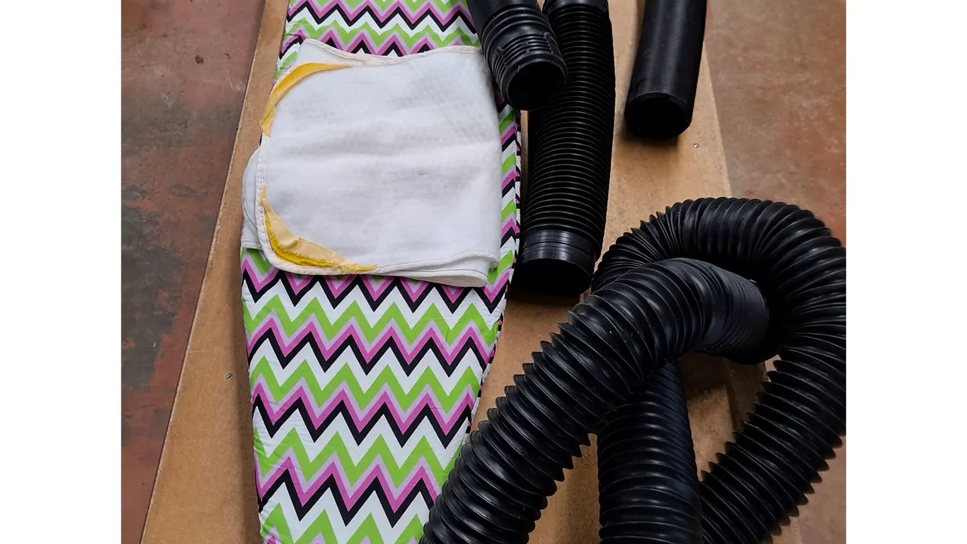 * Ironing Board - 53", Pieces of Flexible Plastic Duct Pipe - Cannot Ship