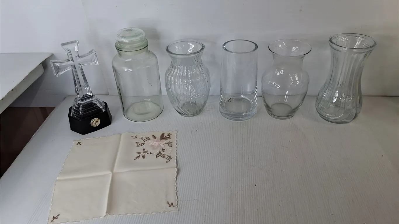 Glass Vases, Model Cross, Jar 9.75"