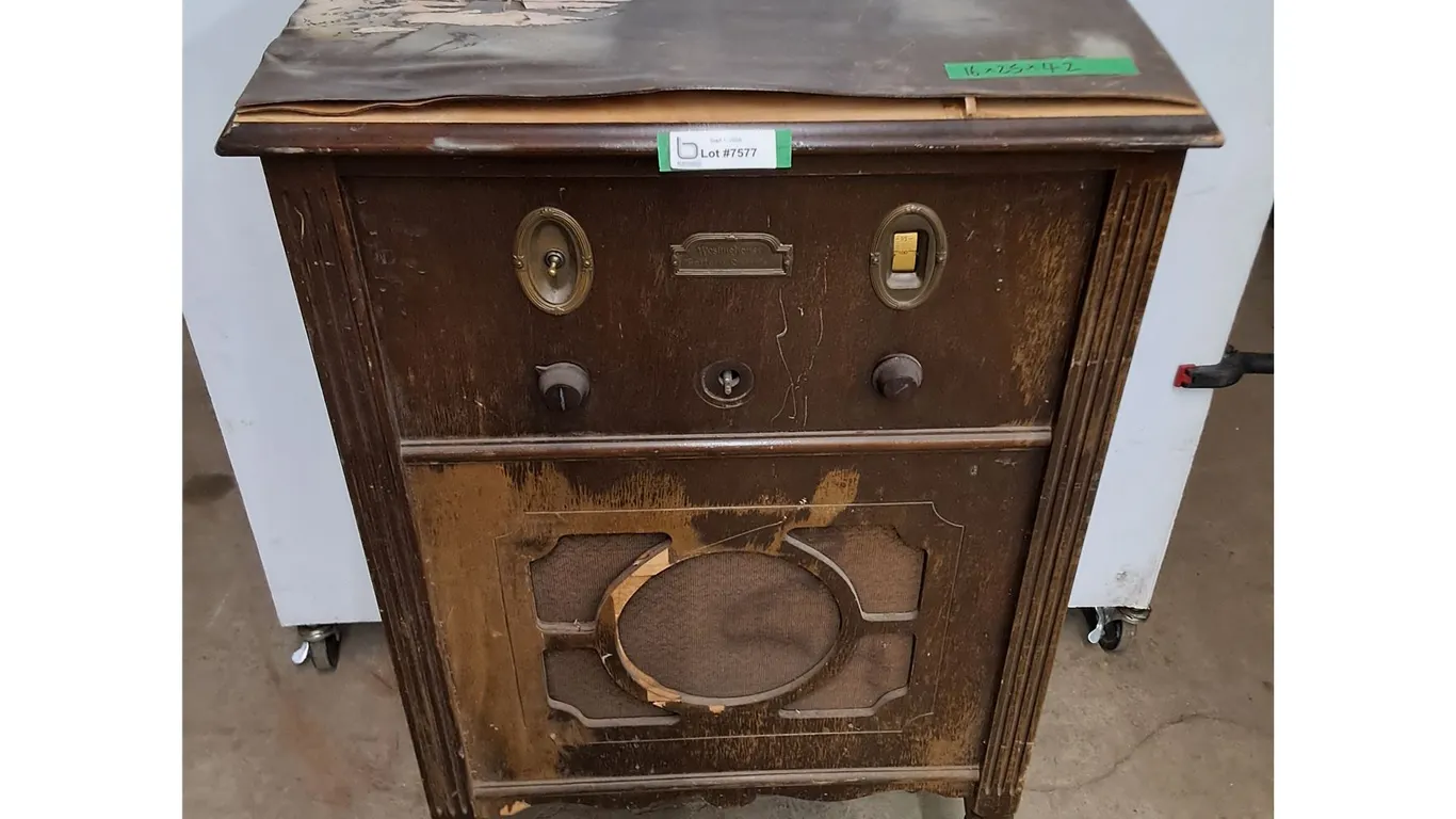 * Antique Westinghouse Tube Radio Cabinet (Needs Some Repair) - 16x25x42" - Cannot Ship