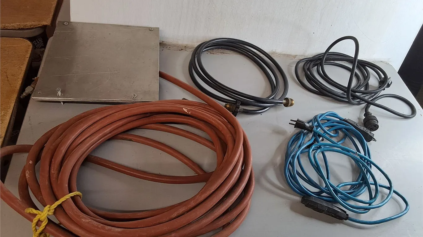 Extension Cords, Air Hose, Propane Hose, Storage Container 26.5" x 19.5" x 12", Misc. Can't Ship