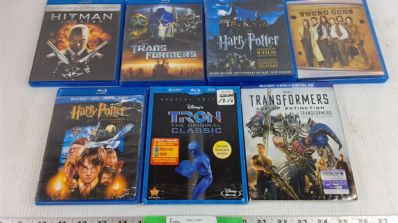 Assorted Blue Ray Movies - Harry Potter, Transformers, Hitman, Misc