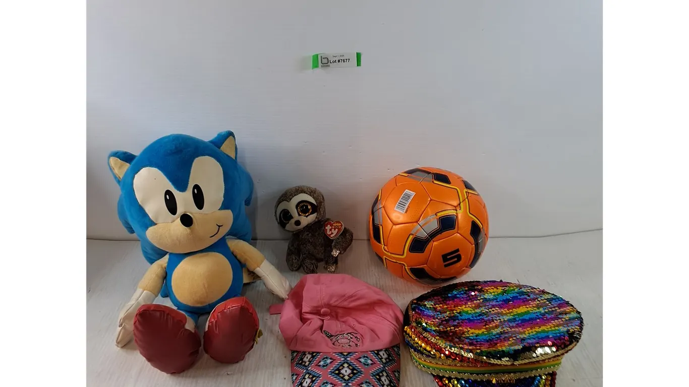 Classic Sonic Plush Toys, Ty Beanie Boos Dangler, Soccer Ball, Pink Indigenous Hat, Rainbow Captain