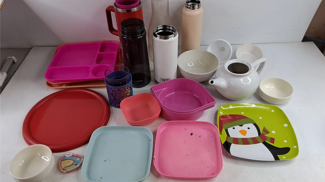 Tumbler, Ceramic Tea Pot, Food Trays, Water Bottles, Misc